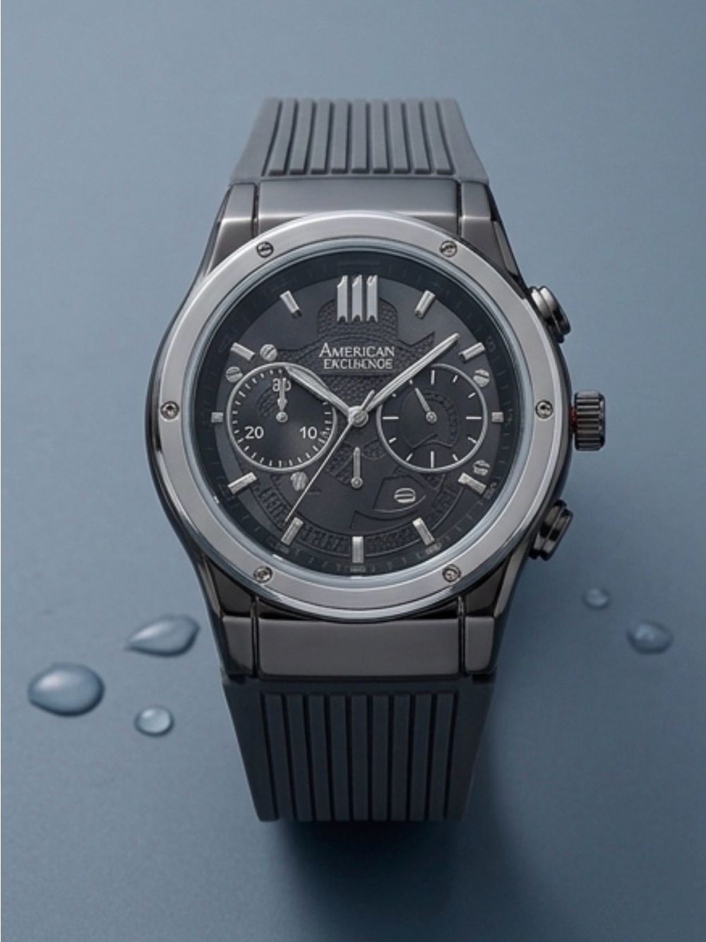 American Exchange Men's Gunmetal and Black Chronograph Watch